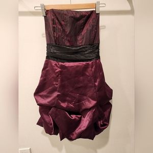 Strapless plum colored dress, size 9